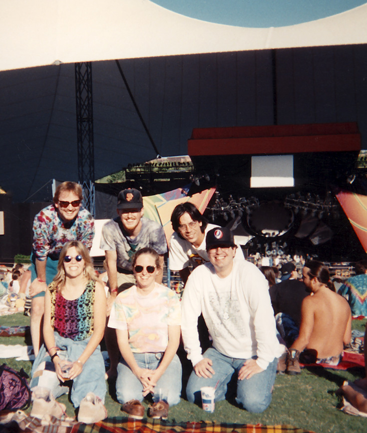 Dale, Pete, Tom, Melissa, Laura, Mike at Shoreline for a farewell Dead show, July 1, 1994